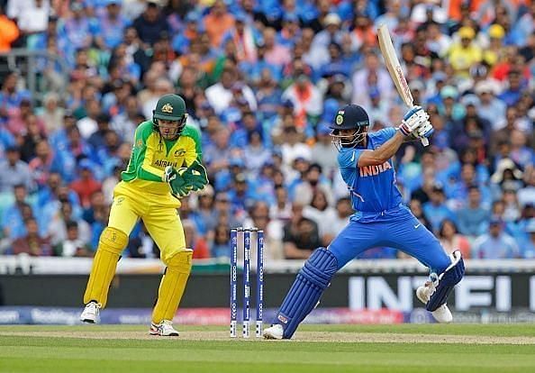 Virat Kohli in action against the Aussies.